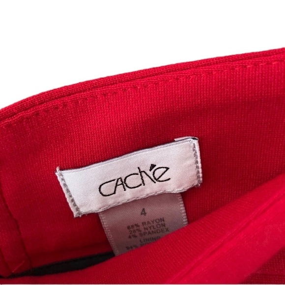 Cache Red Pencil Skirt Women’s Size 4 Career or Party - Picture 3 of 8